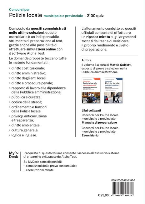 Concorsi per polizia locale - 2100 quiz. Con simulazioni online su MyDesk - 2