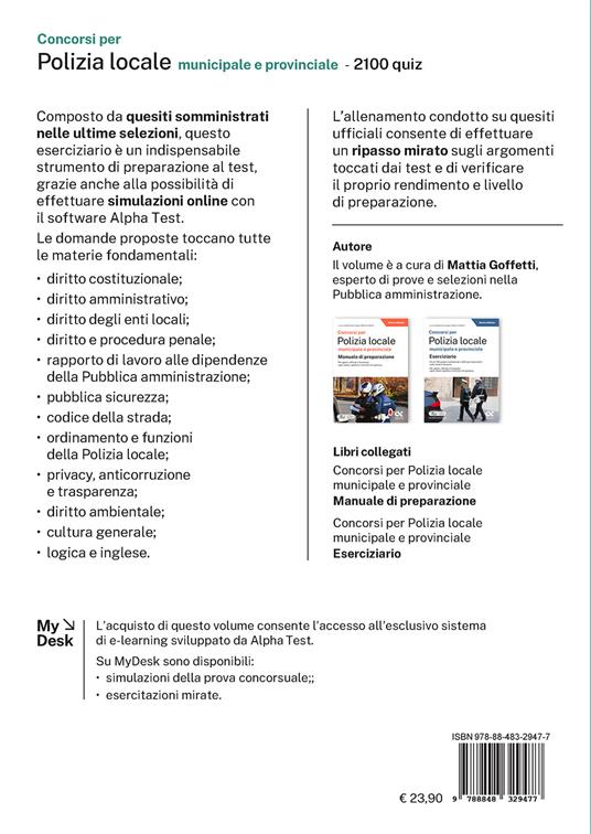 Concorsi per polizia locale - 2100 quiz. Con simulazioni online su MyDesk - 2