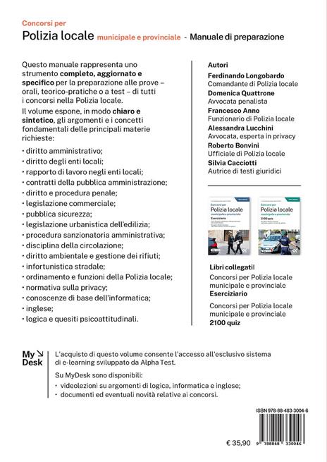 Concorsi per Polizia Locale municipale e provinciale. Manuale di preparazione. Edizione 2026-2027. Per concorsi pubblici. Con piattaforma digitale - 2