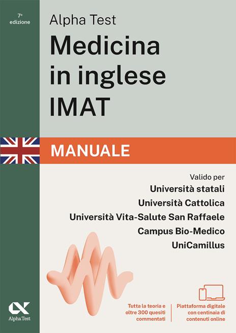 Alpha Test. Medicina in inglese IMAT 2026-2027. Manuale. Per test di ammissione universitari. Con piattaforma digitale - Stefano Bertocchi - copertina