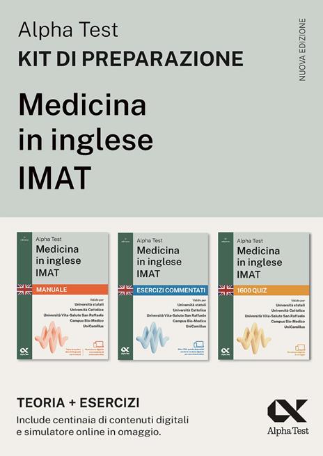 Alpha Test. Medicina in inglese IMAT 2026-2027. Kit di preparazione. Per test di ammissione universitari. Con piattaforma e simulatore online - copertina