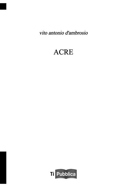 Acre - Vito Antonio D'Ambrosio - copertina