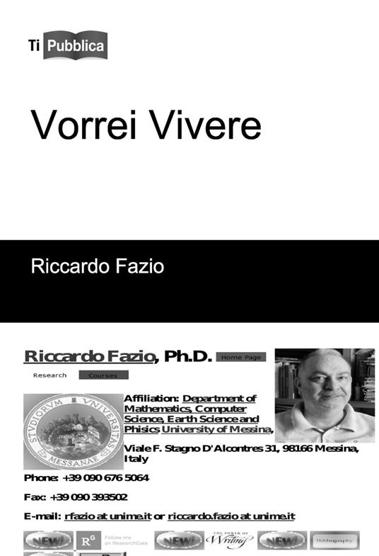 Vorrei vivere - Riccardo Fazio - copertina
