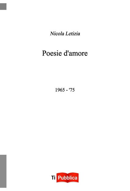Poesie d'amore 1965-'75 - Nicola Letizia - copertina