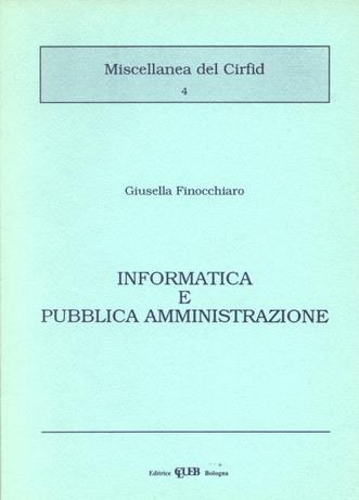 Informatica e pubblica amministrazione - Giusella Finocchiaro - copertina