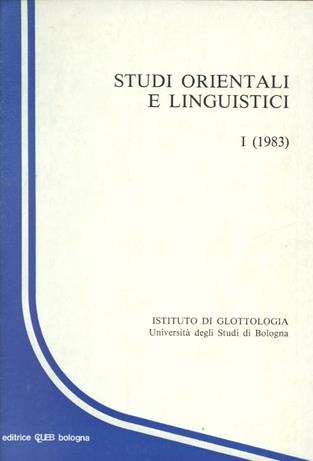 Studi orientali e linguistici. Vol. 1 - copertina