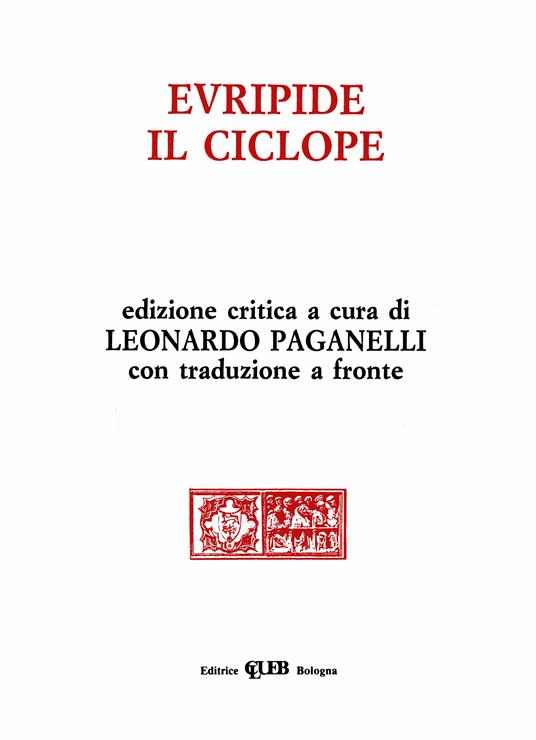 Il ciclope. Traduzione a fronte - Euripide - copertina