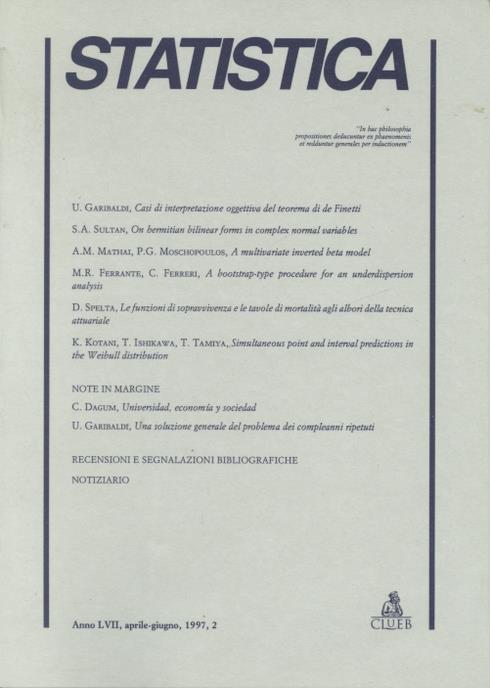 Statistica (1997). Vol. 2 - copertina