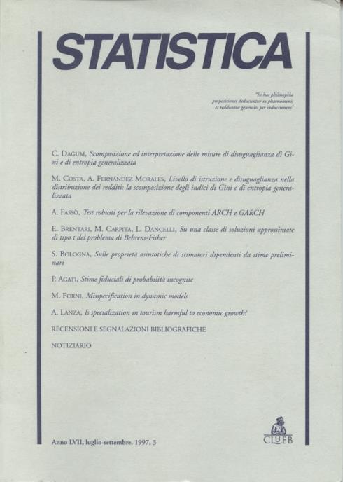 Statistica (1997). Vol. 3 - copertina