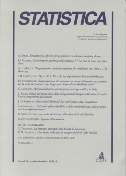 Statistica (1999). Vol. 4 - copertina