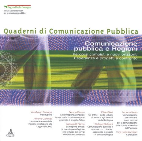 Comunicazione pubblica e regioni. Percorsi compiuti e nuovi orizzonti. Esperienze e progetti a confronto - copertina