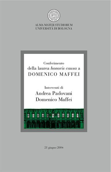 Conferimento della laurea honoris causa a Domenico Maffei - Andrea Padovani,Domenico Maffei - copertina