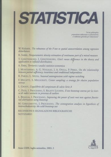 Statistica (2003). Vol. 3 - copertina