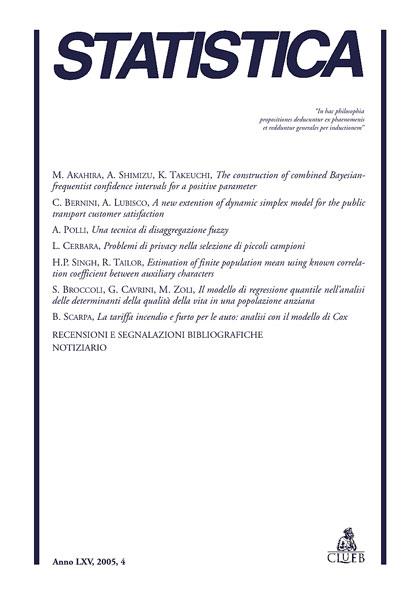 Statistica (2005). Vol. 4 - copertina