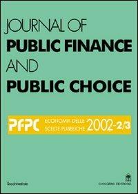 Journal of public finance and public choice. Economia delle scelte pubbliche (2002). Vol. 2 - Domenico Da Empoli - copertina