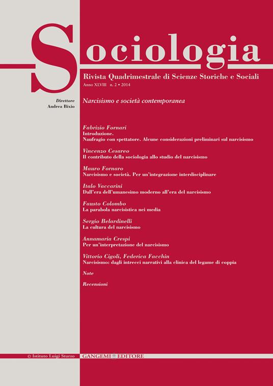 Sociologia. Rivista quadrimestrale di scienze storiche e sociali (2014). Vol. 2 - copertina