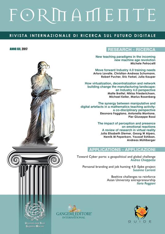 Formamente. Rivista internazionale sul futuro digitale. Ediz. inglese (2017). Vol. 1-2 - copertina