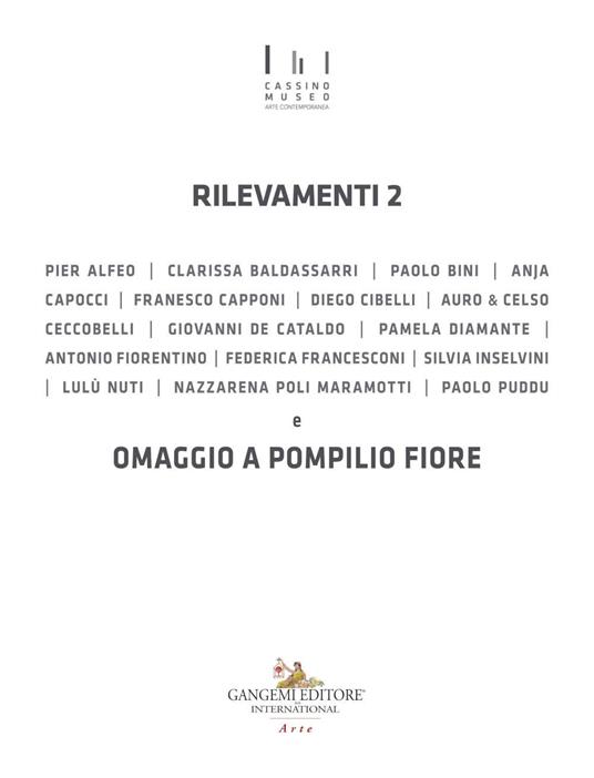 Rilevamenti 2 e omaggio a Pompilio Fiore. Catalogo della mostra (Cassino, 2 ottobre 2020-10 gennaio 2021). Ediz. illustrata - copertina