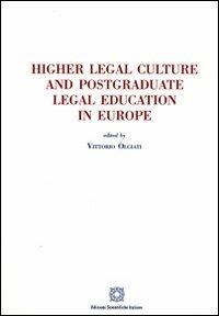 Higher legal culture and postgraduate legal education in Europe - copertina