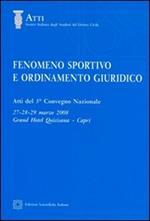 Fenomeno sportivo e ordinamento giuridico