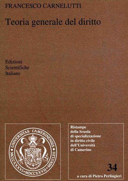 Teoria generale del diritto - Francesco Carnelutti - copertina