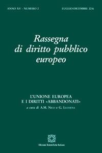 Rassegna di diritto pubblico europeo (2016). Vol. 2: Unione europea e i diritti abbandonati, L'. - copertina