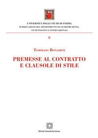 Premesse al contratto e clausole di stile - Tommaso Bonamini - copertina