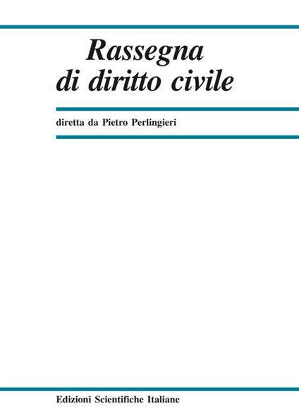 Rassegna di diritto civile (2017). Vol. 4 - copertina