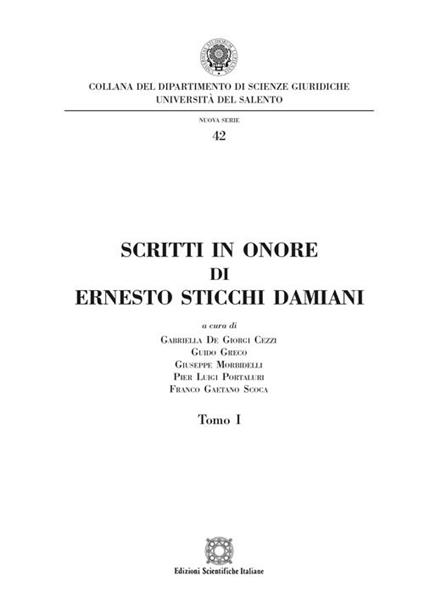 Scritti in onore di Ernesto Sticchi Damiani - copertina