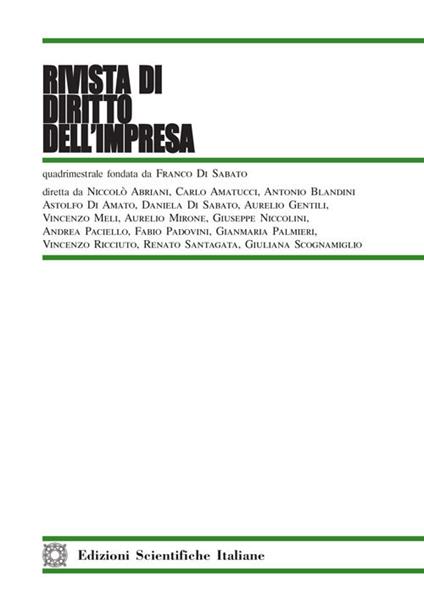 Rivista di diritto dell'impresa (2018). Vol. 3 - copertina