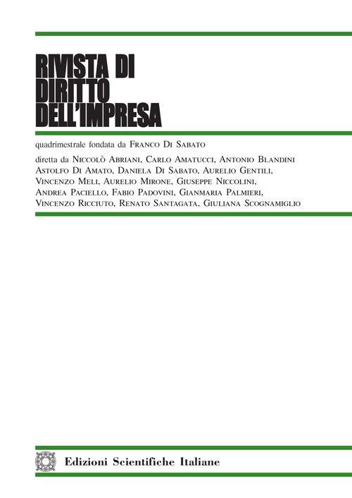 Rivista di diritto dell'impresa (2018). Vol. 3 - copertina