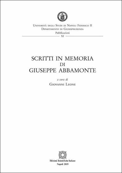 Scritti in memoria di Giuseppe Abbamonte - copertina