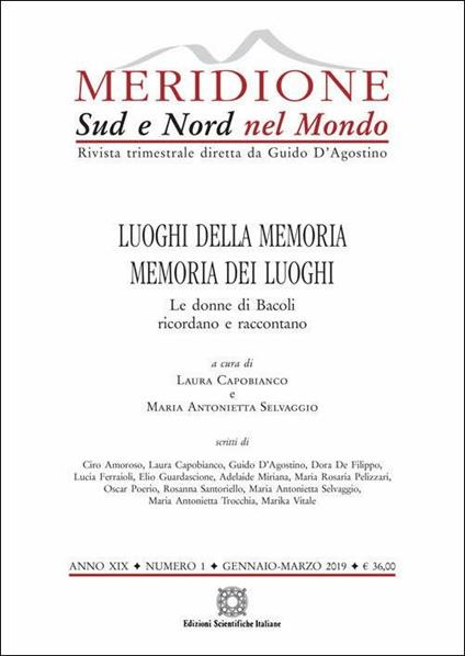 Meridione (2019). Vol. 1: Luoghi della memoria. Memoria dei luoghi. Le donne di Bacoli ricordano e raccontano. - copertina