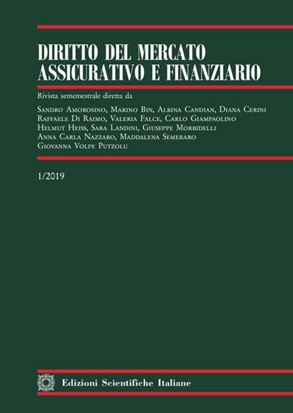 Diritto del mercato assicurativo e finanziario (2019). Vol. 1 - copertina