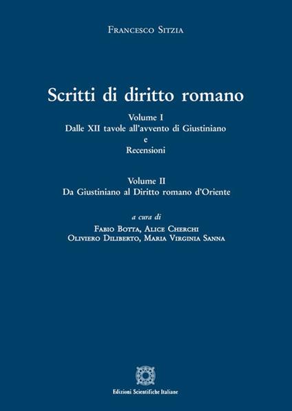 Scritti di diritto romano - Francesco Sitzia - copertina