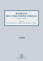 Rassegna dell'esecuzione forzata (2020). Vol. 1
