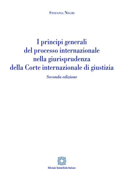 I principi generali del processo internazionale nella giurisprudenza della corte internazionale di giustizia - Stefania Negri - copertina