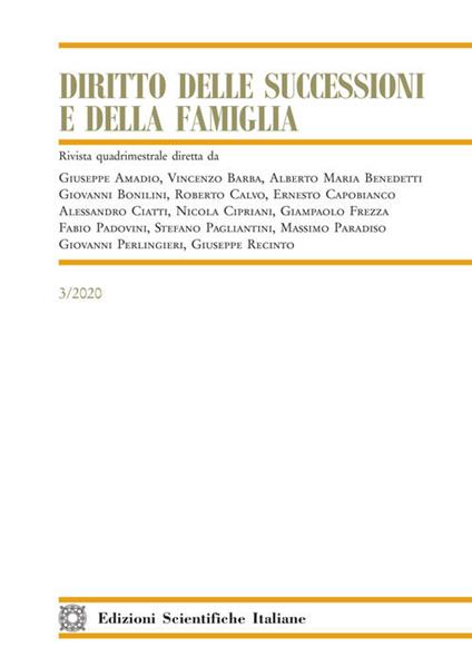 Diritto delle successioni e della famiglia (2020). Vol. 3 - copertina