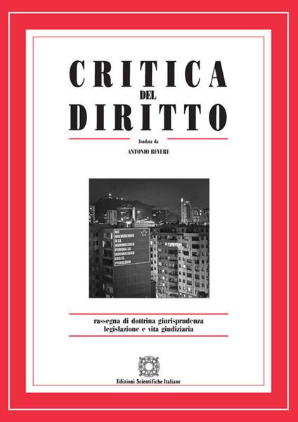 Critica del diritto. Rassegna di dottrina giurisprudenza legislazione e vita giudiziaria (2020). Vol. 2 - copertina