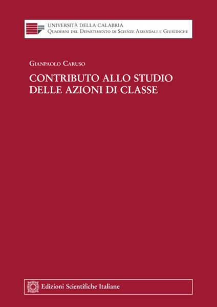 Contributo allo studio delle azioni di classe - Gianpaolo Caruso - copertina