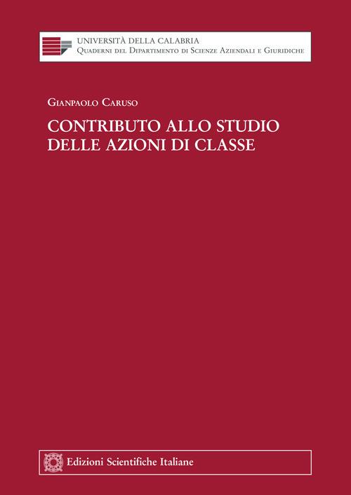 Contributo allo studio delle azioni di classe - Gianpaolo Caruso - copertina