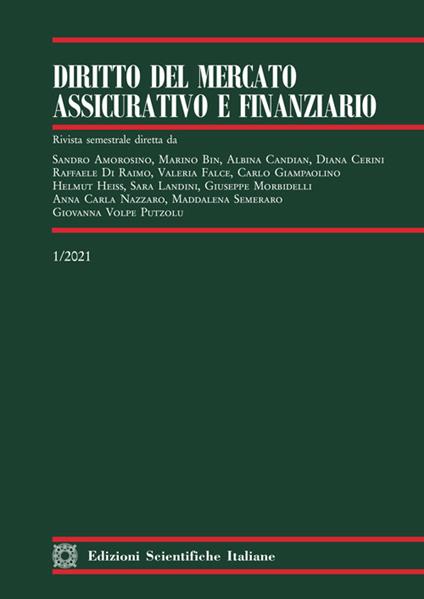 Diritto del mercato assicurativo e finanziario (2021). Vol. 1 - copertina