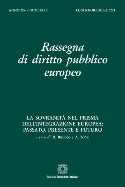 Rassegna di diritto pubblico europeo (2021). Vol. 2: (Luglio-Dicembre). - copertina
