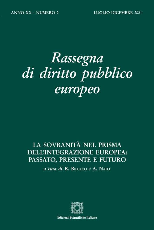 Rassegna di diritto pubblico europeo (2021). Vol. 2: (Luglio-Dicembre). - copertina