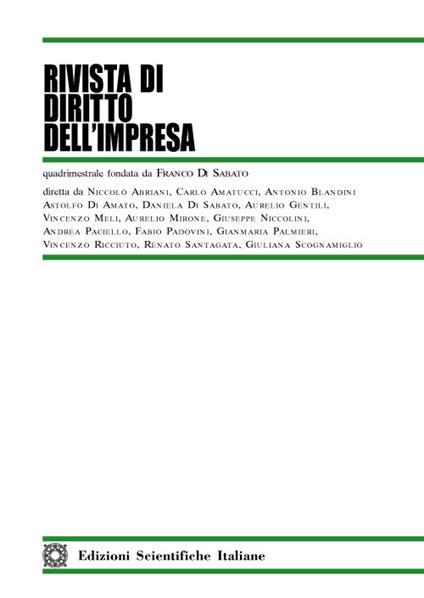 Rivista di diritto dell'impresa (2021). Vol. 3 - copertina