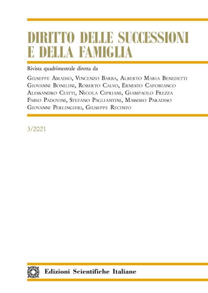 Diritto delle successioni e della famiglia (2021). Vol. 3 - copertina