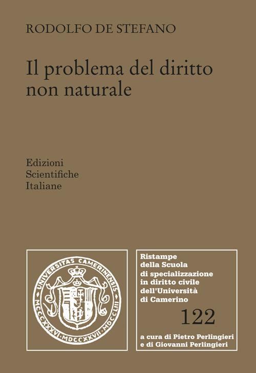 Il problema del diritto non naturale - Rodolfo De Stefano - copertina