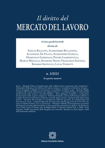 Il diritto del mercato del lavoro (2021). Vol. 3 - copertina