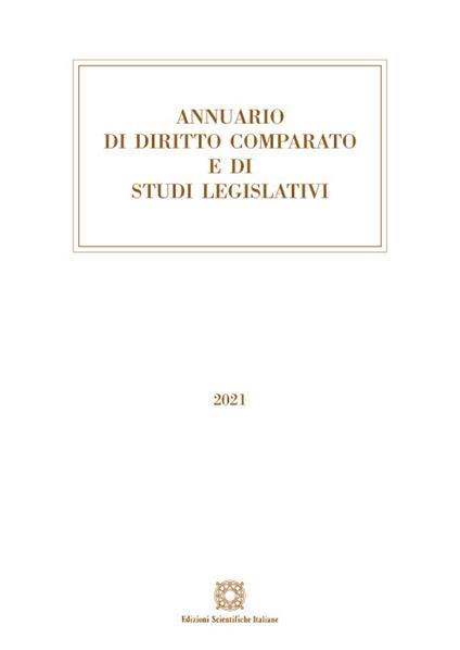 Annuario di diritto comparato e di studi legislativi 2021 - copertina