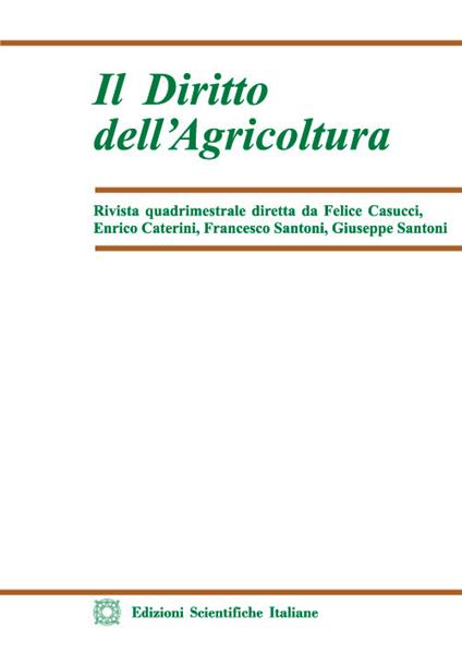 il diritto dell'agricoltura (2021). Vol. 3 - copertina